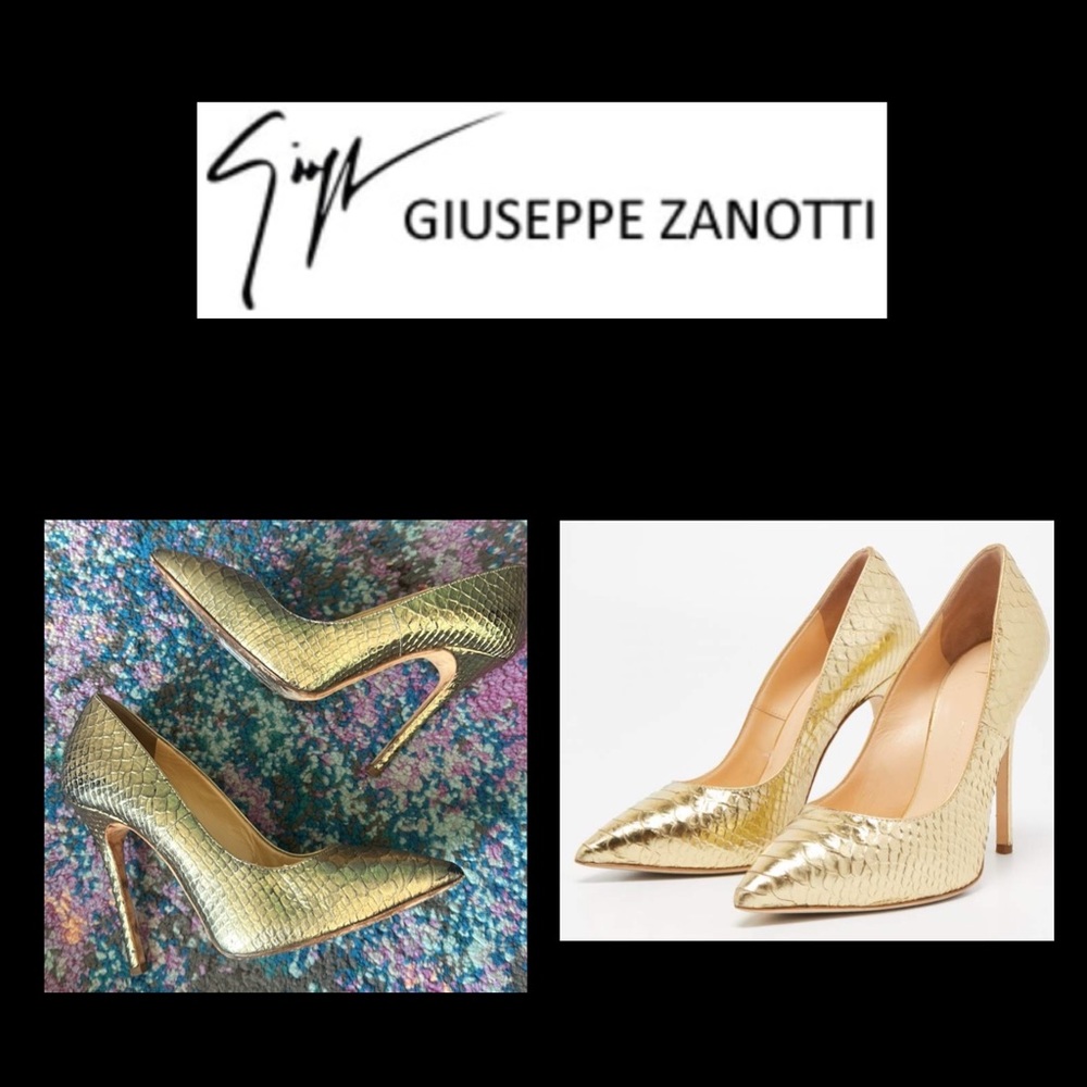 Giuseppe Zanotti Gold Python Pumps - image 1